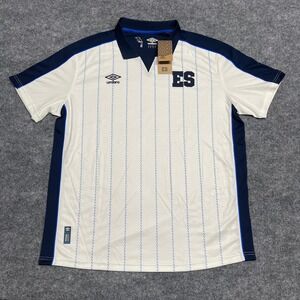 NEW El Salvador National Team Soccer Jersey Mens XL White Blue Umbro Futbol